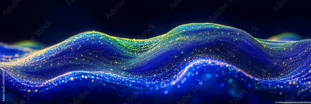 Aufkleber vibrant abstract background featuring dynamic waves and lines of light in a futuristic digital space