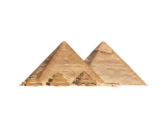 Ancient egyptian pyramids monumental structures isolated on transparent background