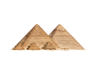 Ancient egyptian pyramids monumental structures isolated on transparent background