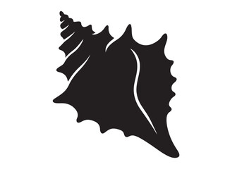conch shell logo silhouette vector, conch shell logo icon silhouette, silhouette seashell aquatic animal black design, ornate black seashell logo silhouettes vector on a white background