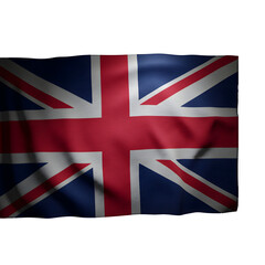 Fototapeta premium High-resolution waving United Kingdom flag (Union Jack) isolated on transparent background—perfect for websites, presentations, patriotic designs, and international graphics.