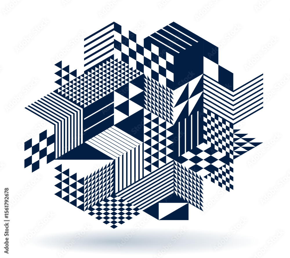 Poster abstract vector geometric background created with 3d cubes and shapes in isometric perspective, abst