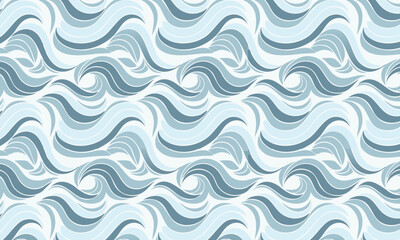 Elegant Flowing Swirls and Waves Seamless Pattern