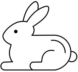sitting rabbit vector icon on white background