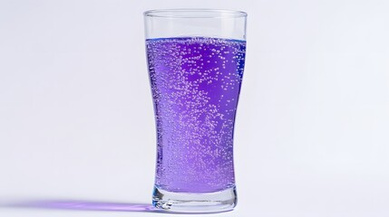 Fizzy Purple Drink in Tall Glass Sparkling Beverage Photo