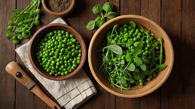 fresh herbs on wooden background