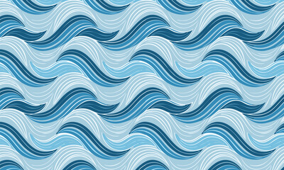 Elegant Textured Flowing Wave Seamless Pattern