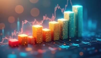 Bar chart graphic showing data visualization. Business analytics, market trends presented through financial performance statistics. Statistical insights visualized with bar graph diagram illustrating