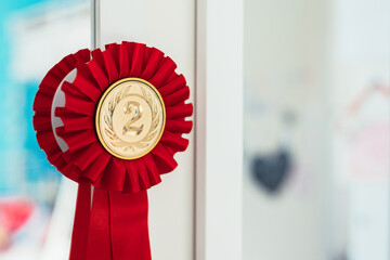 Second place red ribbon