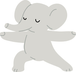 Elephant in Warrior Two Yoga Pose