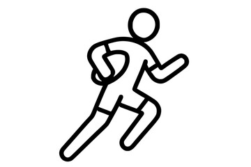 Vector Illustration of Rugby Player Icon in Motion