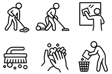 Vector Illustration of Household Cleaning Icon Set