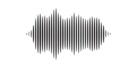 A stylized graphic representation of sound waves, showing amplitude and frequency.