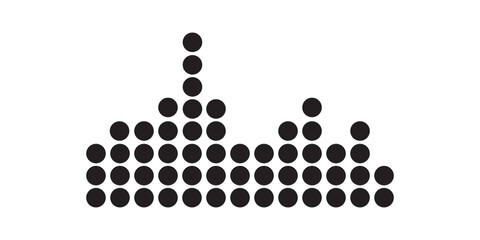 Abstract sound wave visualization using a dot pattern.