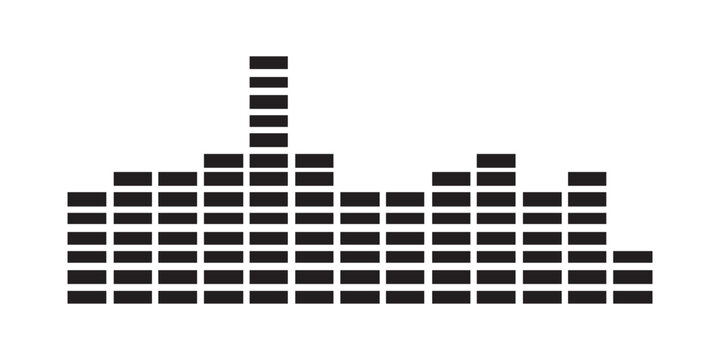 Abstract graphic equalizer representing sound waves with varying amplitudes.