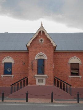 An old building made of red brick in country Australia