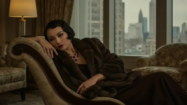 Elegant Woman with NYC Apartment, and 1920s Style.