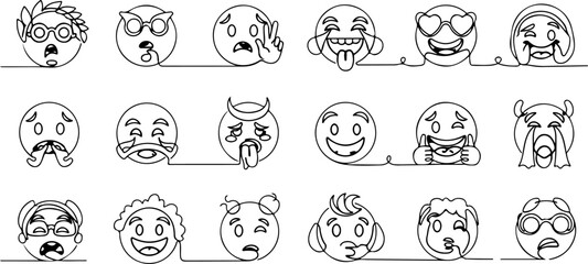 Obraz premium Continuous Single Line Email Icon Set – Minimalist Vector Design