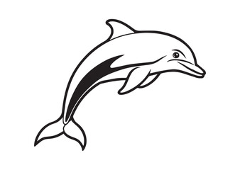 Fototapeta premium Dolphin Silhouette, Dolphin Vector, Dolphin Icon Illustration