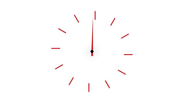 Clock spinning, watch animation on transparent background with Clock icon flat style 24 hours day fast speed with moving timer clock . 4k