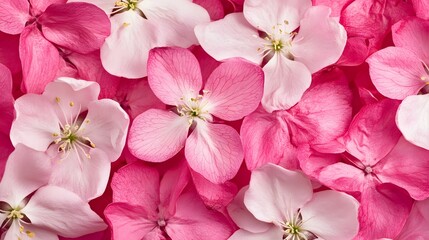 Pink and White Flower Petals Closeup Background