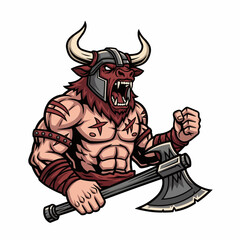 berserker warrior mascot logo