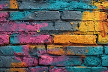 Obraz premium Colorful Graffiti on Brick Wall