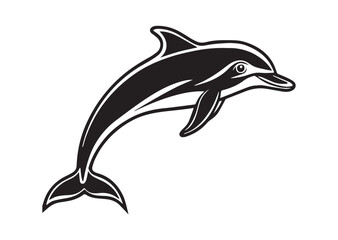 Fototapeta premium Dolphin Silhouette, Dolphin Vector, Dolphin Icon Illustration