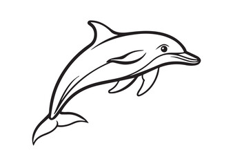 Fototapeta premium Dolphin Silhouette, Dolphin Vector, Dolphin Icon Illustration