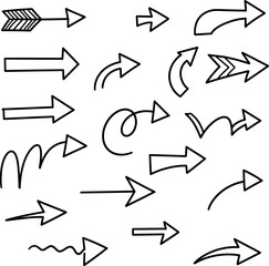 set of hand drawn arrows