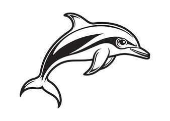 Obraz premium Dolphin Silhouette, Dolphin Vector, Dolphin Icon Illustration