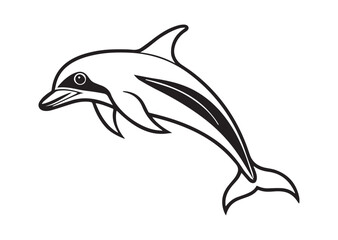 Obraz premium Dolphin Silhouette, Dolphin Vector, Dolphin Icon Illustration