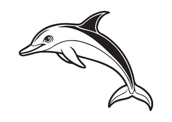 Fototapeta premium Dolphin Silhouette, Dolphin Vector, Dolphin Icon Illustration
