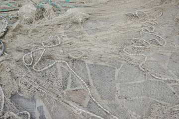 Fishing nets in Burano town, Venice, Italy