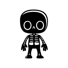 Chibi Skeleton Vector Silhouette