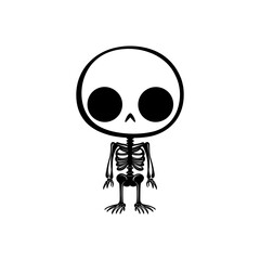 Chibi Skeleton Vector Silhouette