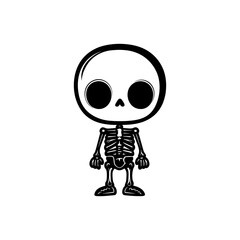 Chibi Skeleton Vector Silhouette