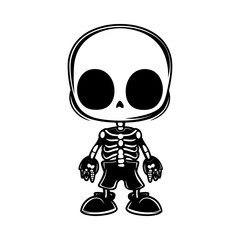 Chibi Skeleton Vector Silhouette