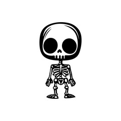 Chibi Skeleton Vector Silhouette