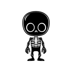 Chibi Skeleton Vector Silhouette