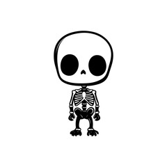 Chibi Skeleton Vector Silhouette