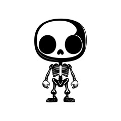 Chibi Skeleton Vector Silhouette