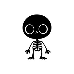 Chibi Skeleton Vector Silhouette