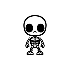 Chibi Skeleton Vector Silhouette