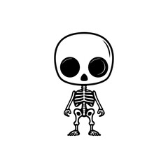 Chibi Skeleton Vector Silhouette