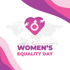 Women's Equality Day. August 26. Holiday concept. Template for background, banner, card, poster with text inscription. Vector EPS10 illustration.
