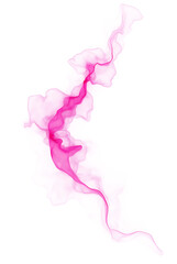 A delicate pink ink cloud flowing gracefully, isolated on transparent background