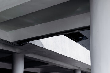 Modern architectural design with minimalist grey tones and strong geometric lines
