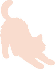 Cat Silhouette Stretching