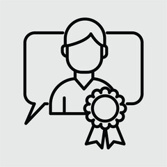 Person Receiving Award Icon Design of Recognition and Achievement
